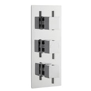Nuie Square Triple Concealed Thermostatic Shower Valve with Diverter (3 Outlet) Chrome (JTY311)