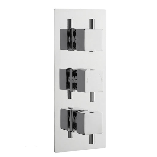Nuie Square Triple Concealed Thermostatic Shower Valve with Diverter (3 Outlet) Chrome (JTY311)