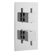 Nuie Square Twin Concealed Thermostatic Shower Valve (1 Outlet) Chrome (JTY301)