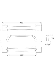 Nuie Strap Furniture Handles line drawing