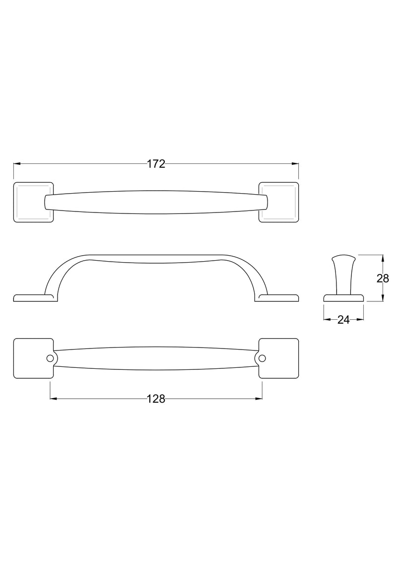 Nuie Strap Furniture Handles line drawing