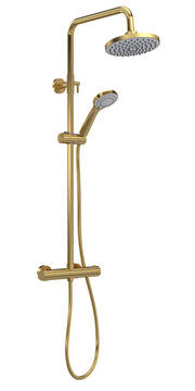 Nuie Thermostatic Bar Shower Valve with Riser Kit in Brushed Brass (JTY875)