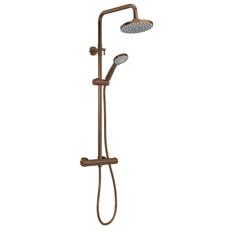 Nuie Thermostatic Bar Shower Valve with Riser Kit in Brushed Bronze (JTY1575)
