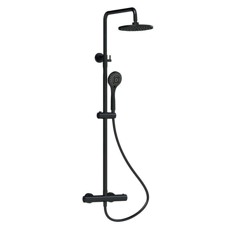 Nuie Thermostatic Bar Shower Valve with Riser Kit in Matt Black (JTY475)