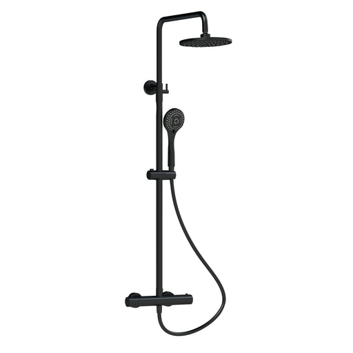 Nuie Thermostatic Bar Shower Valve with Riser Kit in Matt Black (JTY475)