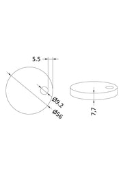Nuie Toilet Seat Cover Caps Matt Black (TSC401) line drawing