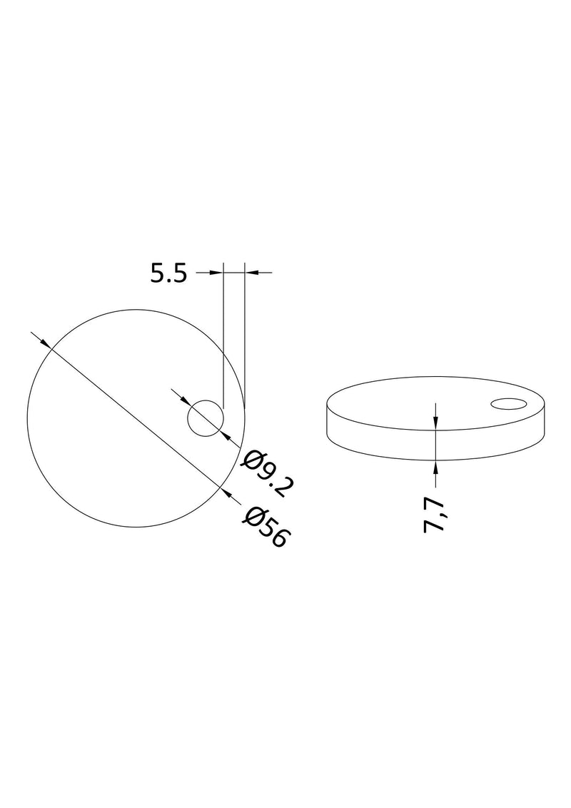 Nuie Toilet Seat Cover Caps Matt Black (TSC401) line drawing