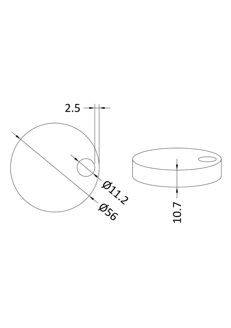 Nuie Toilet Seat Cover Caps Matt White (TSC102) line drawing