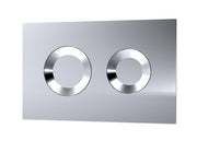 Nuie chrome round dual flush plate detail view