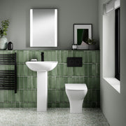 Nuie toilet wall frame and concealed cistern installed behind a wall hung WC