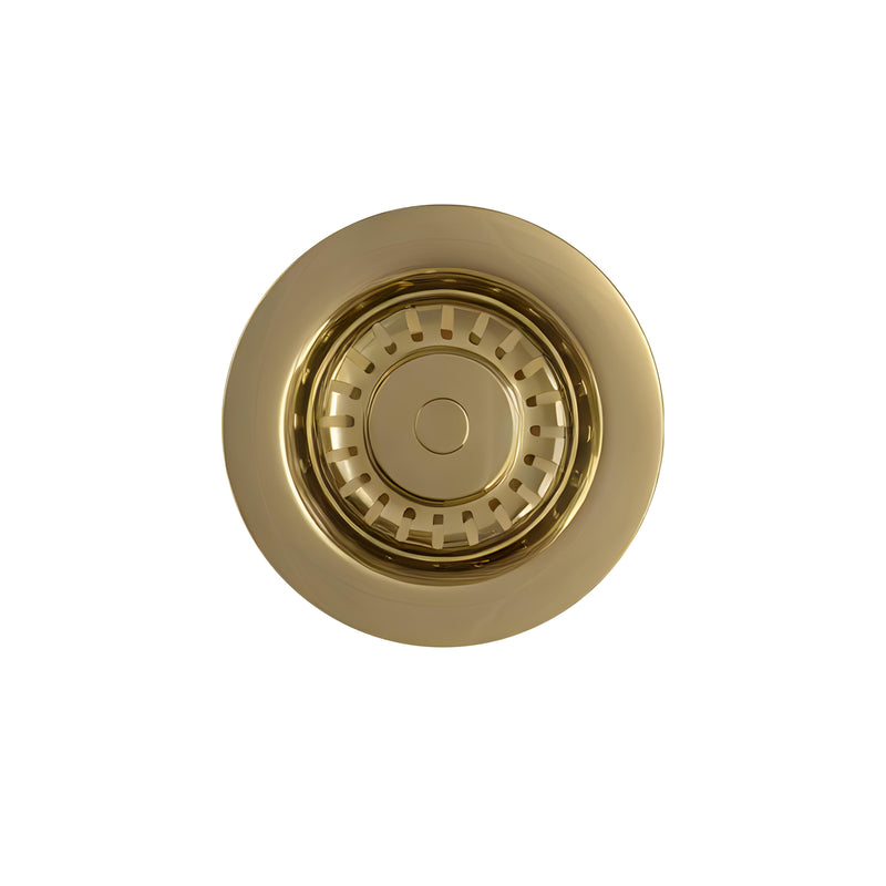 Nuie Top Fix Basket Strainer Kitchen Sink Waste with Overflow in Brushed Brass (PDT-000738)