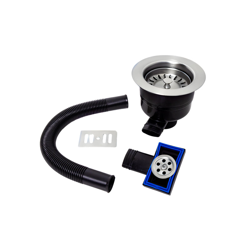 Nuie Top Fix Basket Strainer Kitchen Sink Waste with Overflow (Deep) in Chrome (PDT-000527)