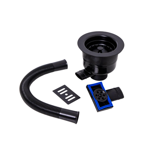 Nuie Top Fix Basket Strainer Kitchen Sink Waste with Overflow (Deep) in Matt Black (PDT-000739)