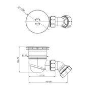 Nuie Top Fix Fast Flow Shower Tray Waste Chrome (PDT-000598) line drawing