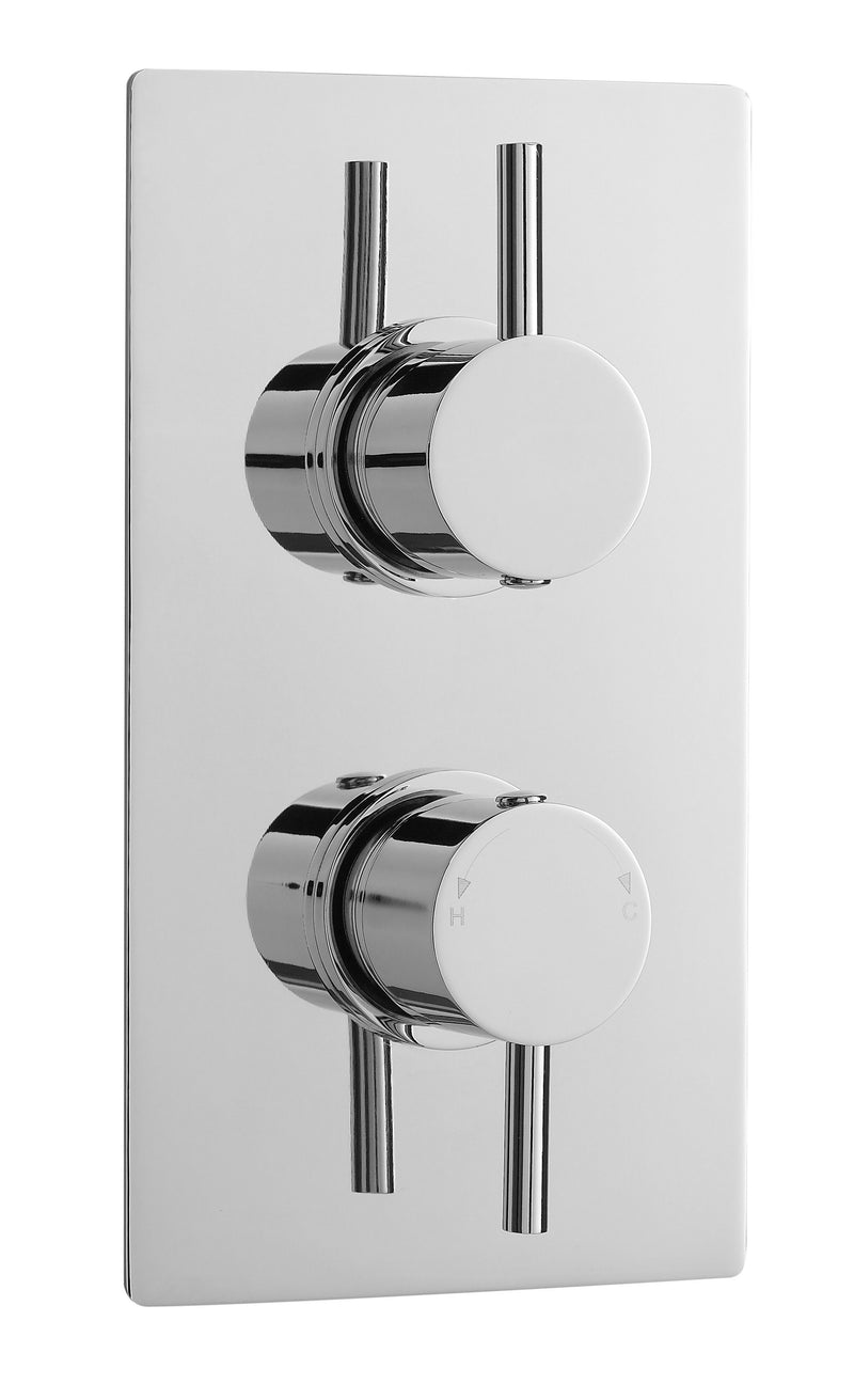 Nuie Twin Concealed Thermostatic Shower Valve (1 Outlet) Chrome (QUEV51)