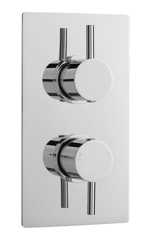 Nuie Twin Concealed Thermostatic Shower Valve (1 Outlet) Chrome (QUEV51)