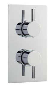 Nuie Twin Concealed Thermostatic Shower Valve with Diverter (2 Outlet) Chrome (QUEV52)