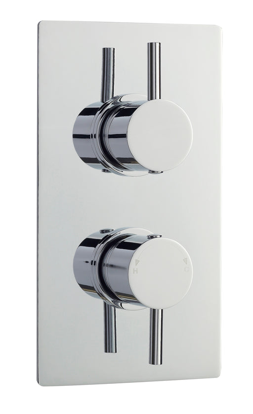 Nuie Twin Concealed Thermostatic Shower Valve with Diverter (2 Outlet) Chrome (QUEV52)