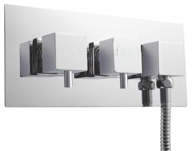Nuie Twin Thermostatic Shower Valve with Diverter Chrome (A3077)