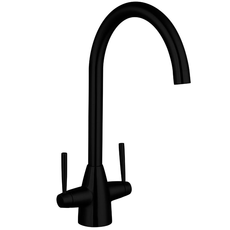 Nuie Two Handle Kitchen Mixer Tap in Black (KNL405DL)