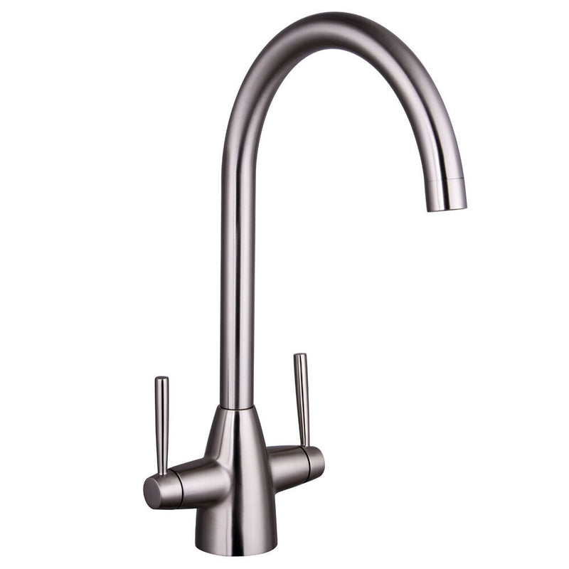 Nuie Two Handle Kitchen Mixer Tap in Brushed Nickel (KNL605DL)