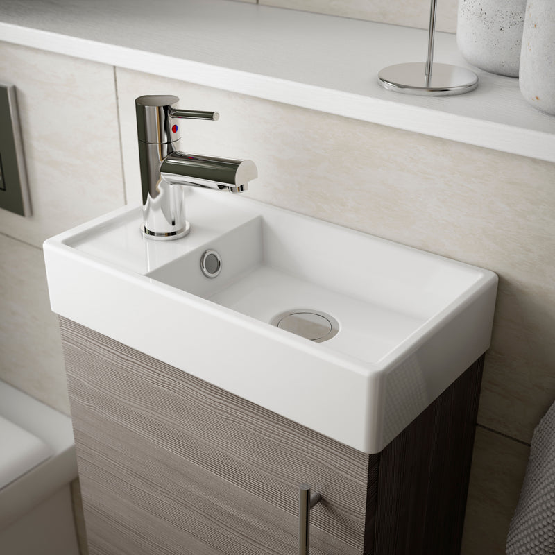 Nuie Vault 400mm floor standing vanity unit in Anthracite - bathroom lifestyle setting