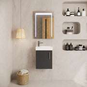 Nuie Vault 400mm wall hung vanity unit in Gloss Grey - bathroom lifestyle setting