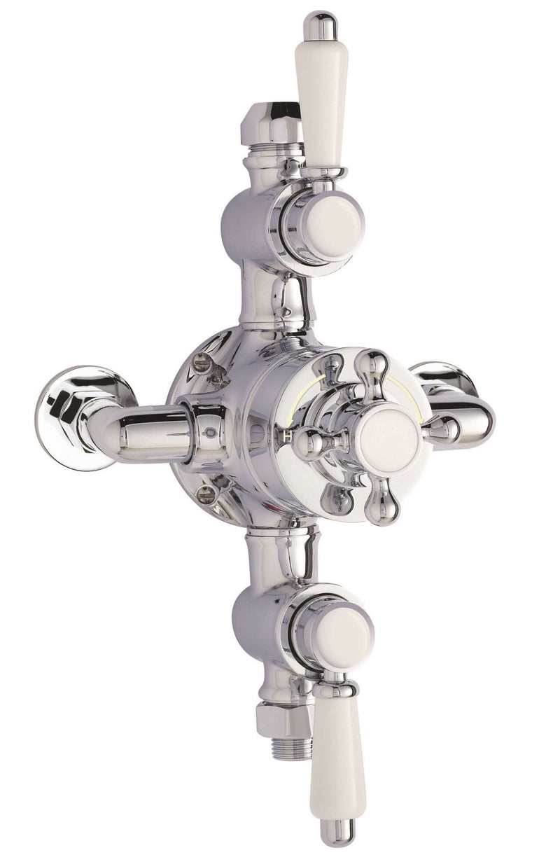 Nuie Victorian Chrome Triple Thermostatic Exposed Shower Valve — A3089E