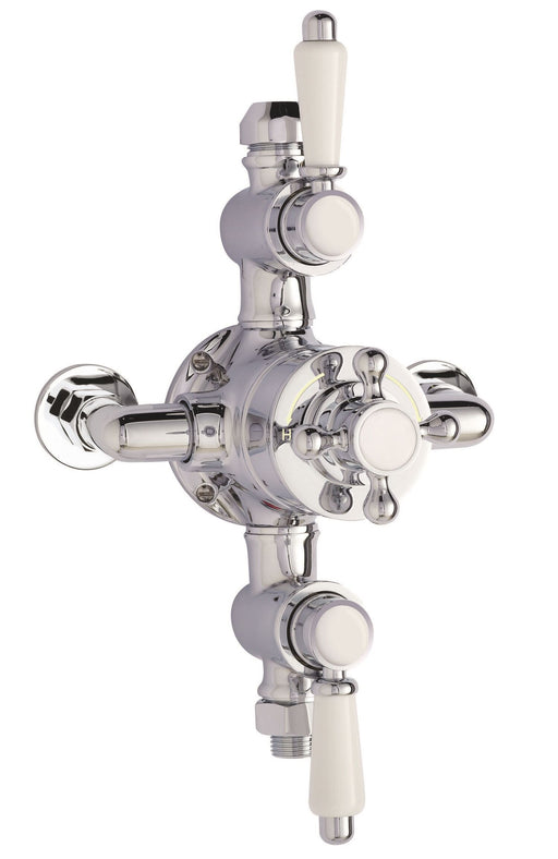 Nuie Victorian Chrome Triple Thermostatic Exposed Shower Valve — A3089E