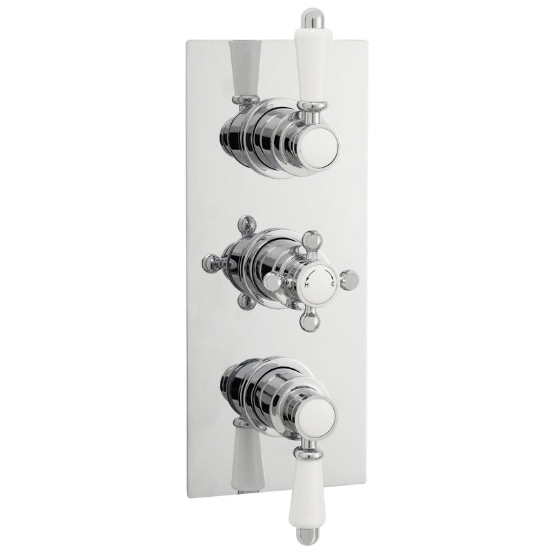 Nuie Victorian Chrome Triple Thermostatic Concealed Shower Valve — ITY315