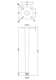 Nuie Wall Hung Vanity Decorative Legset line drawing