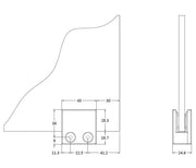 Nuie Wetroom Screen Support Foot Chrome (WRSF001) line drawing