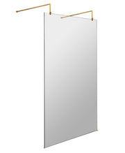 Nuie Wetroom Screen with Support Arms 1950mm (All Sizes) in 1100mm Brushed Brass (NWAF11BB)