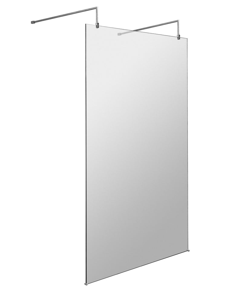 Nuie Wetroom Screen with Support Arms 1950mm (All Sizes) in 1200mm Chrome (NWAF12)