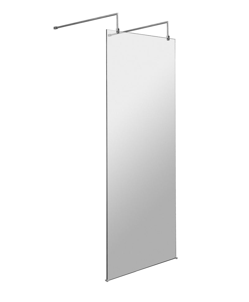 Nuie Wetroom Screen with Support Arms 1950mm (All Sizes) in 700mm Chrome (NWAF070)