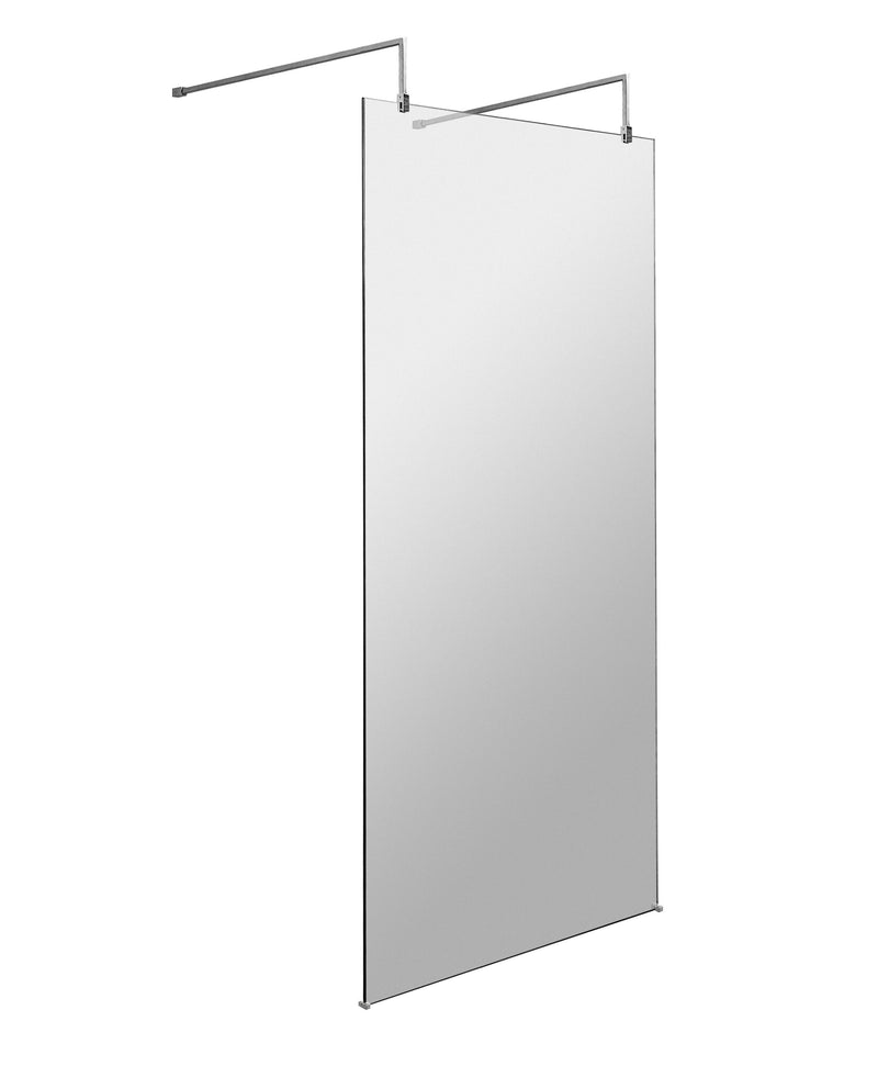 Nuie Wetroom Screen with Support Arms 1950mm (All Sizes) in 900mm Chrome (NWAF090)