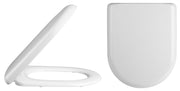Nuie White D-Shaped Soft Close Toilet Seat with Top Fix Hinge (NTS002)