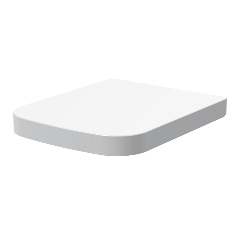 Nuie White Square Soft Close Toilet Seat with Quick Release Hinge for Ava (NCG496)