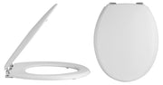 Nuie White Traditional Round Wooden Toilet Seat with Bottom Fix Hinge (NTS302)