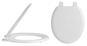 Nuie White Traditional Round Wooden Toilet Seat with Bottom Fix Hinge (NTS303)