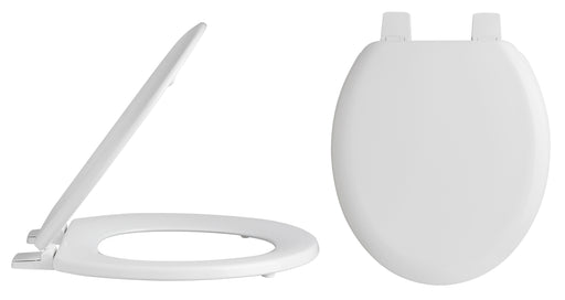 Nuie White Traditional Round Wooden Toilet Seat with Bottom Fix Hinge (NTS303)