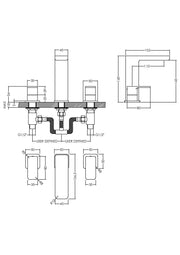 Nuie Windon Basin Mixer 3 Tap Hole Chrome dimensions diagram WIN337