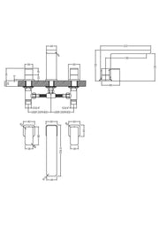 Nuie Windon Bath Filler 3 Tap Hole Chrome dimensions diagram WIN333