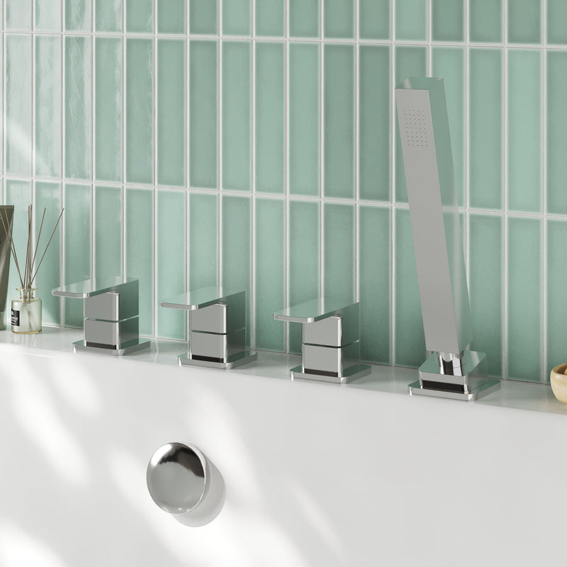 Nuie Windon Bath Shower Mixer 4 Tap Hole Chrome lifestyle image