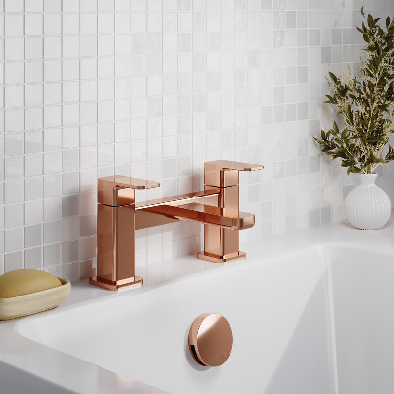 Nuie Windon Deck Mounted Bath Filler Brushed Bronze lifestyle image