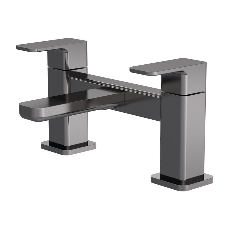 Nuie Windon Deck Mounted Bath Filler Brushed Pewter WIN703