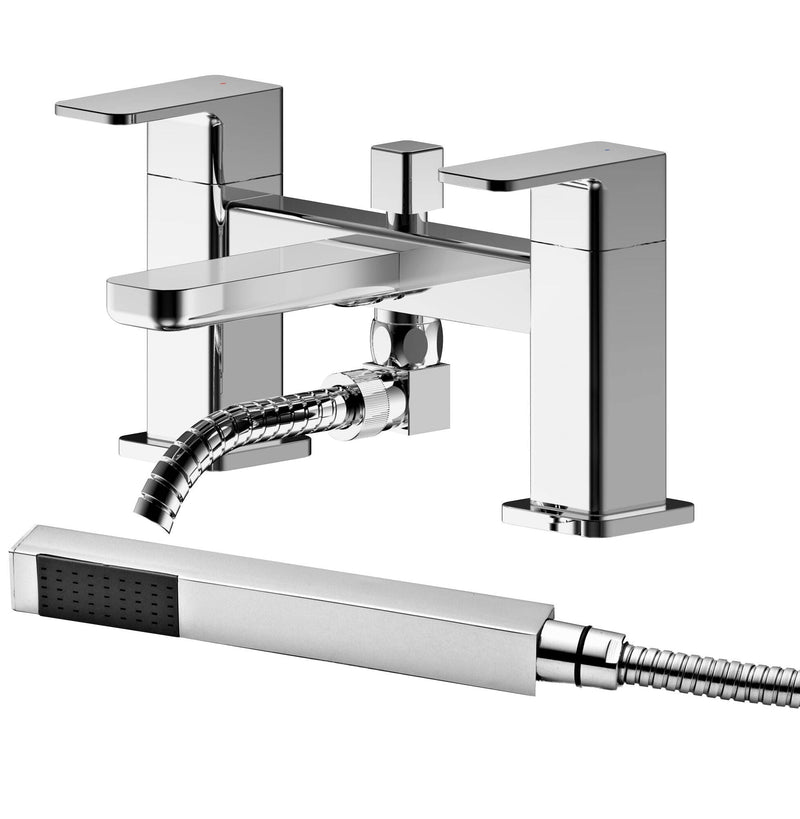 Nuie Windon Deck Mounted Bath Shower Mixer Chrome WIN304