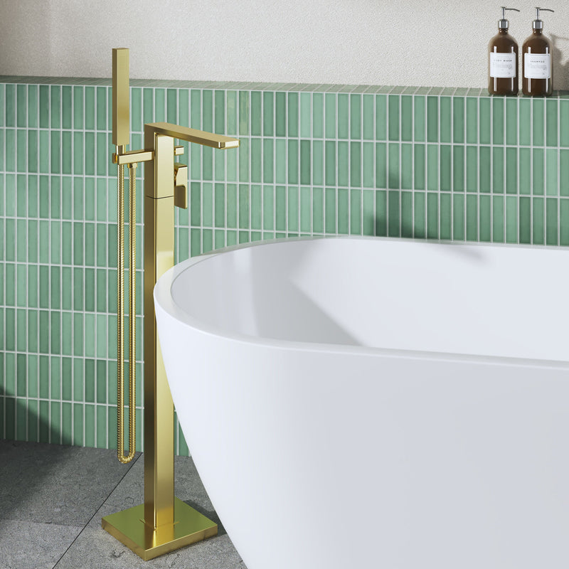 Nuie Windon Freestanding Bath Shower Mixer Brushed Brass lifestyle image