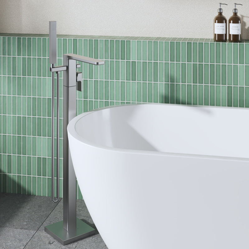 Nuie Windon Freestanding Bath Shower Mixer Brushed Pewter lifestyle image