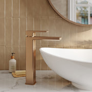Nuie Windon High Rise Mono Basin Mixer Brushed Bronze lifestyle image